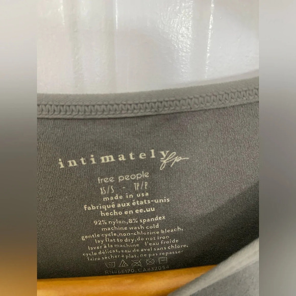 Womens Gray Free People Intimately Thong Base Layer Long Sleeve Bodysuit Small - Picture 2 of 3